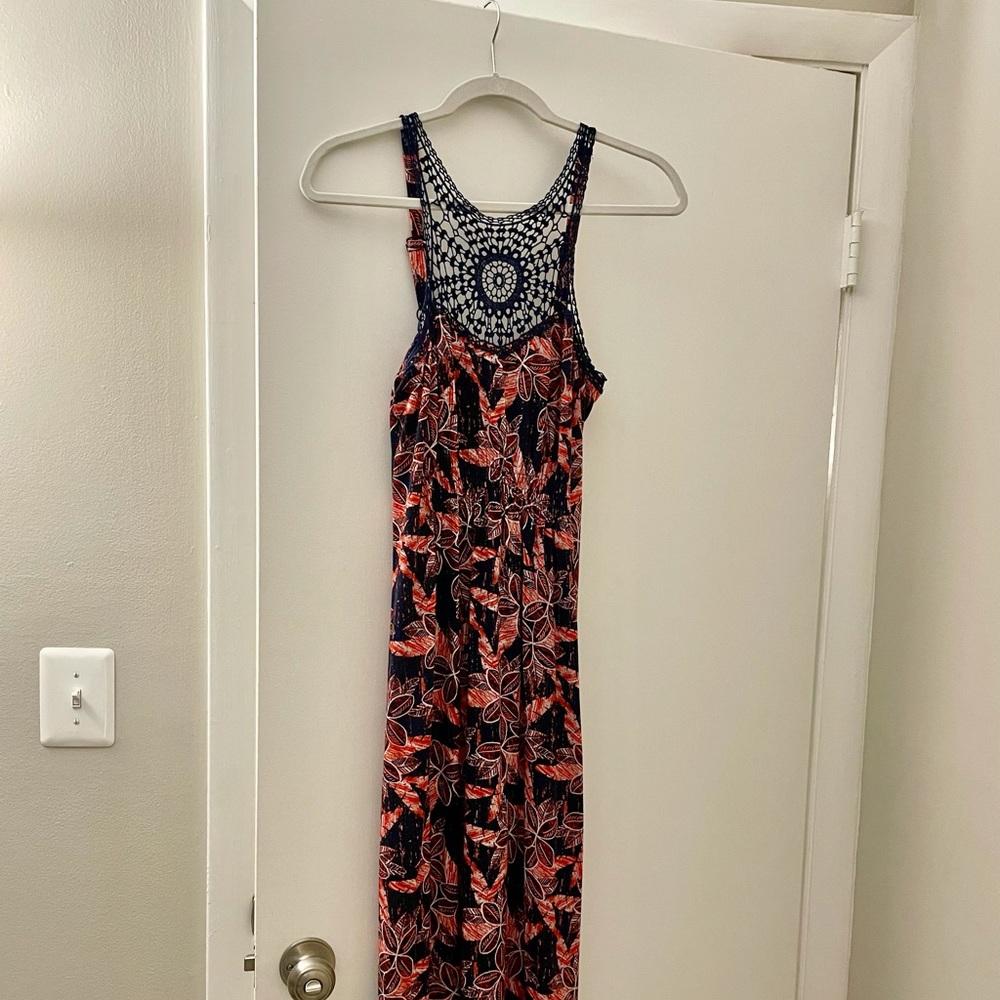 Floral crochet maxi dress
